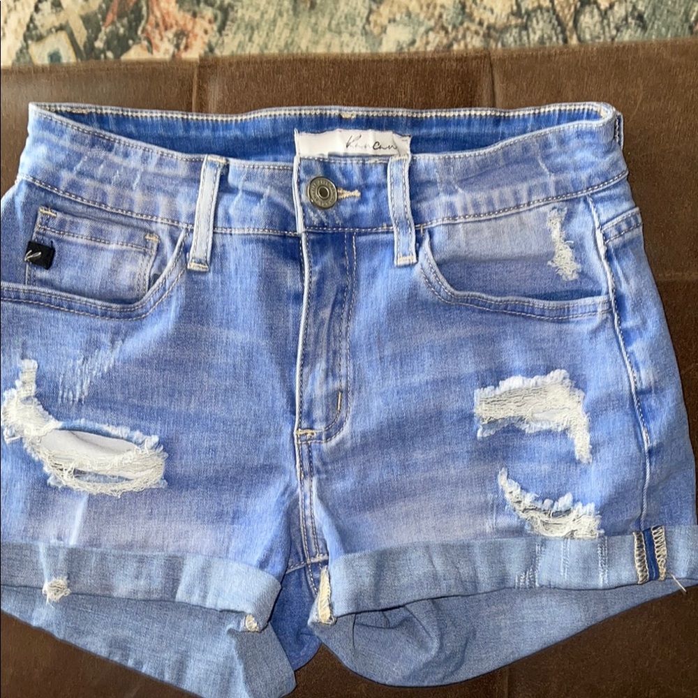 KanCan Light Blue Distressed Jean Shorts